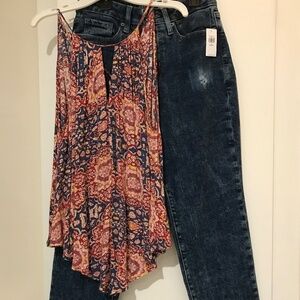 Lulus (Lush) Paisley Bohemian Tunic Top